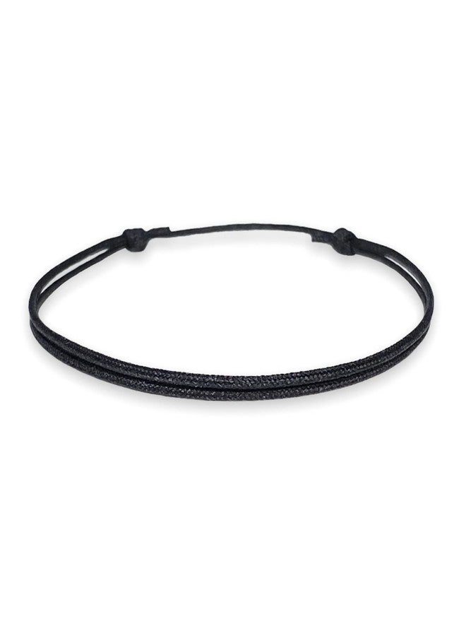Luck Strings Thin Black Cord Bracelet for Men Women Teen Unisex Adult - Waterproof Nylon Surfer String Friendship Bracelets Summer Beach Accessories - Image 1
